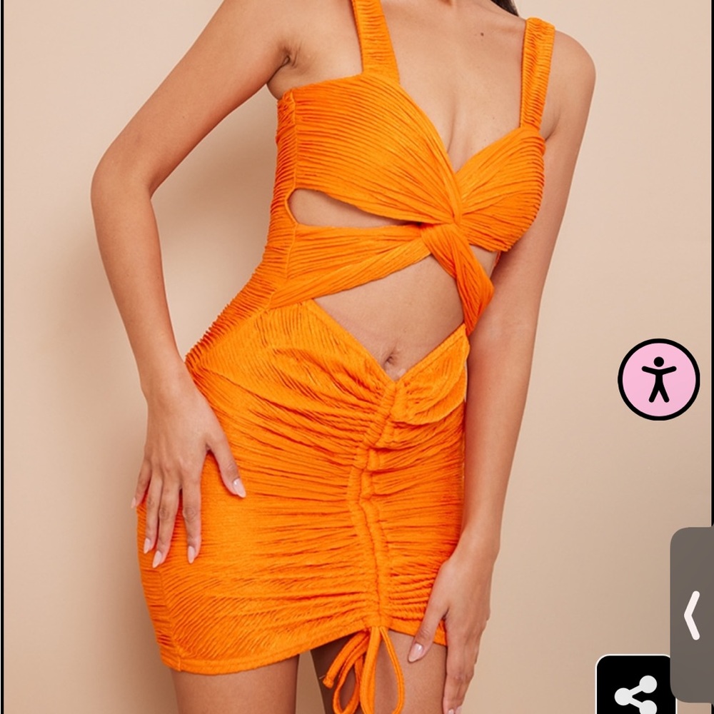 Bright orange bodycon PLT dress